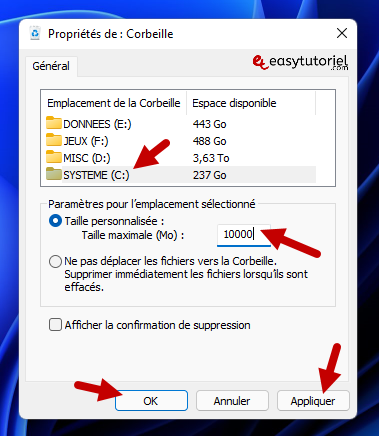 reparer ce fichier dossier est trop volumineux pour la corbeille windows 11 3