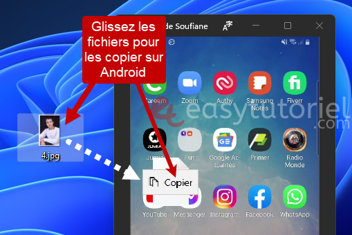 controler android pc windows 11 18 glisser deposer copier fichiers