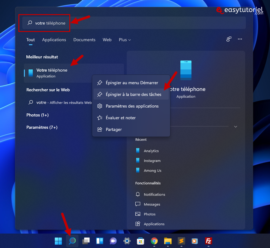 controler android pc windows 11 3 ouvrir epingler votre telephone demarrer