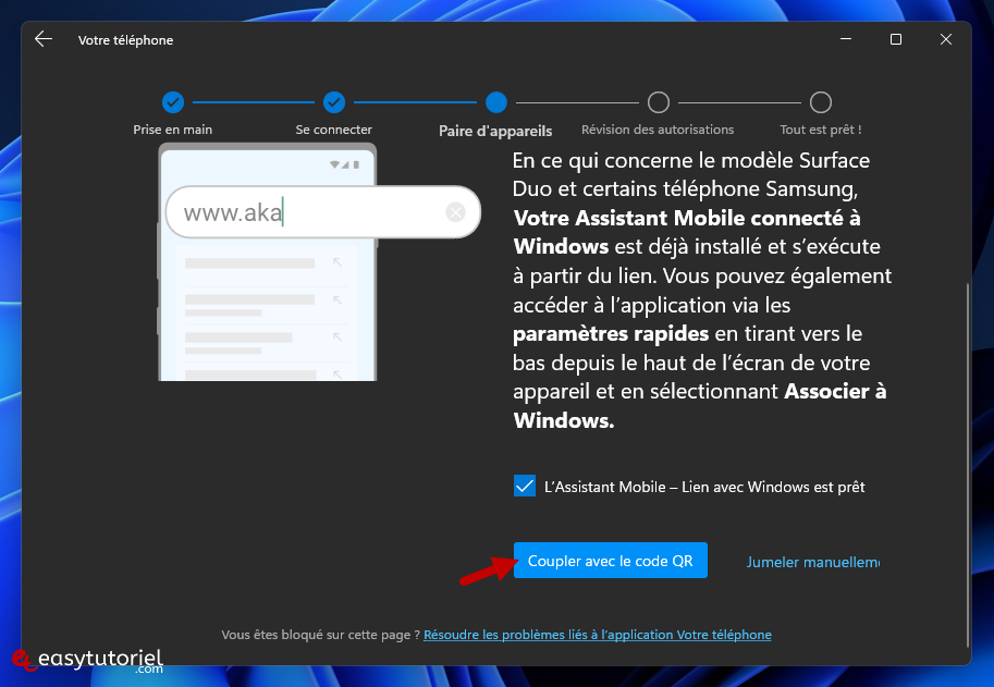 controler android pc windows 11 5 coupler avec code QR