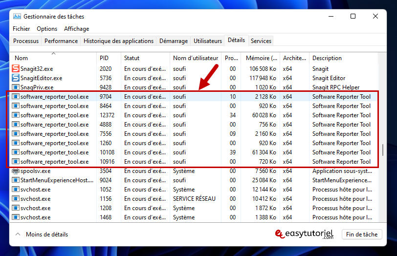 desactiver software reporter tool windows 11 1 gestionnaire des taches