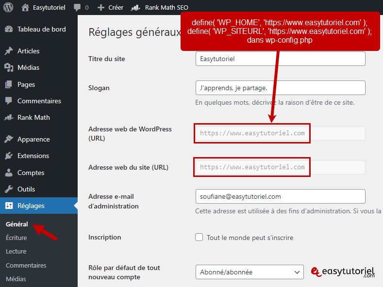 erreur err too many redirects 8 reglages general url wordpress