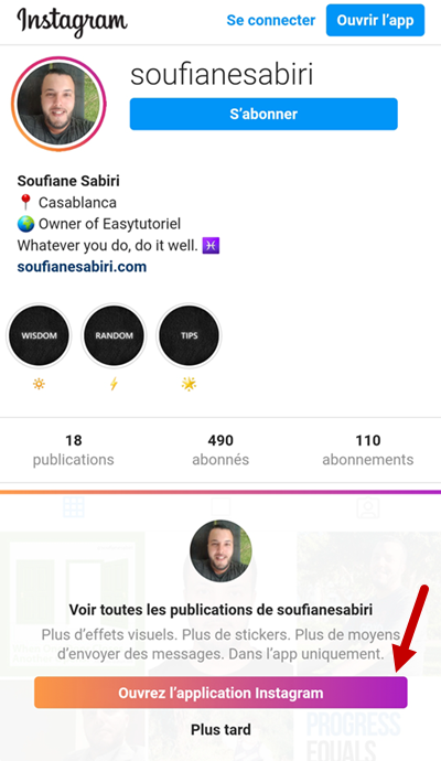 instagram sans compte 3 ouvrez application