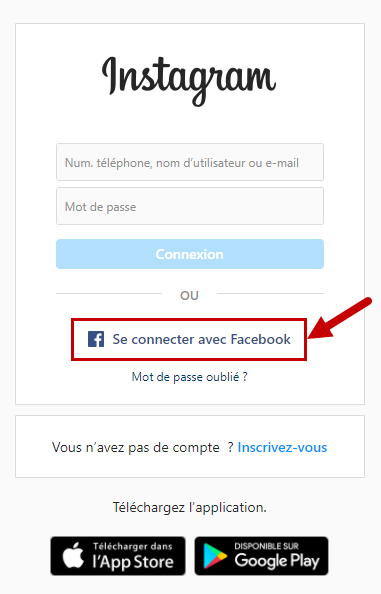 instagram sans compte 4 facebook login