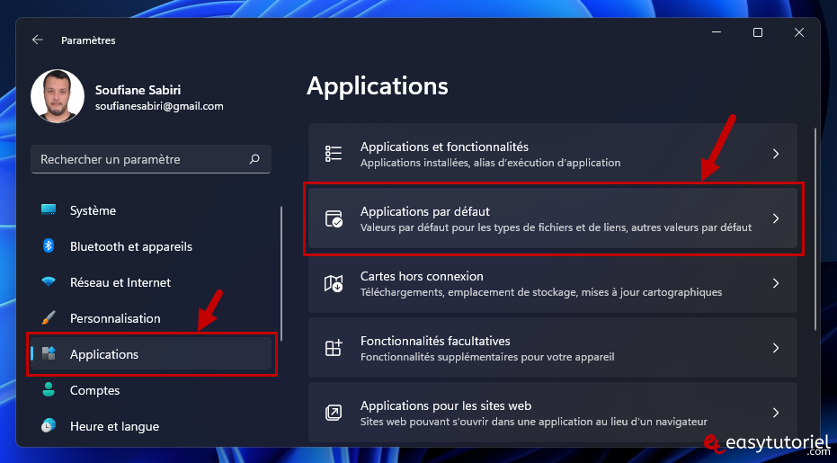 navigateur par defaut 2 applications par defaut