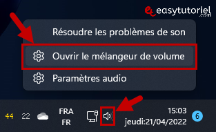 pas de son youtube 6 ouvrir melangeur de volume