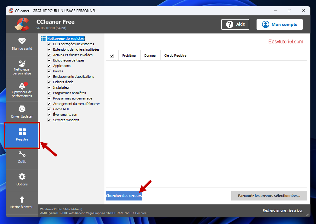nettoyer registre ccleaner 2