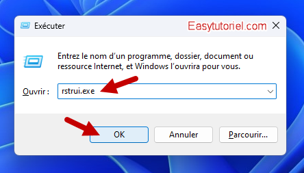 reparer registre 6 restauration systeme executer rstrui