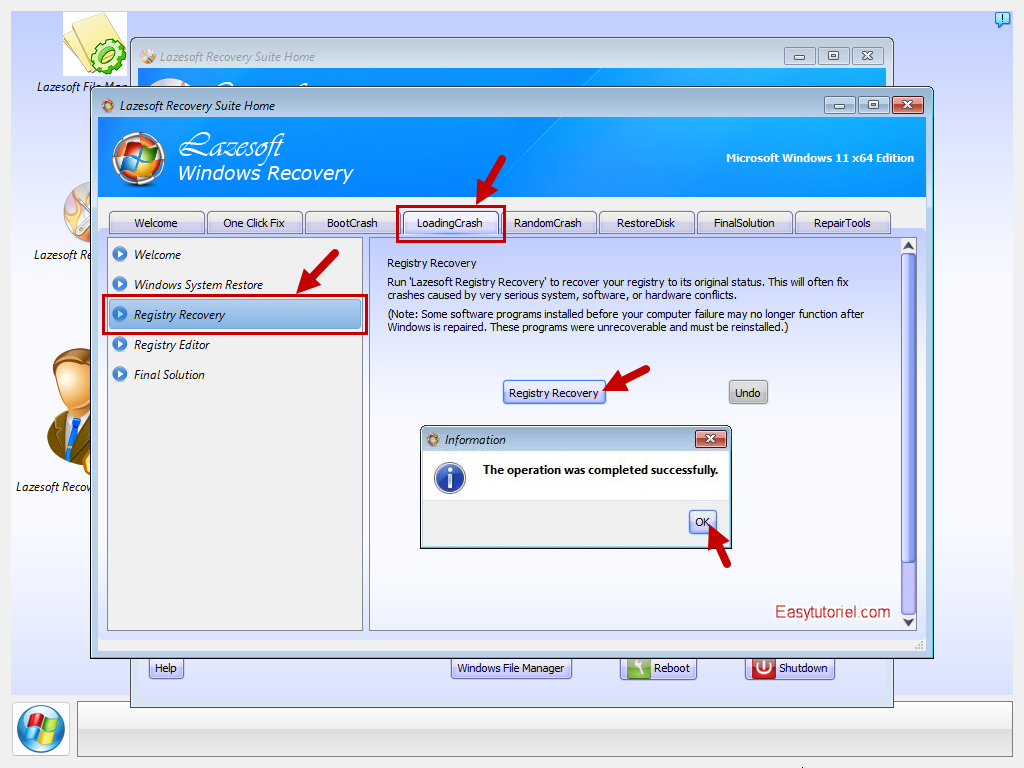 reparer registre lazesoft 4