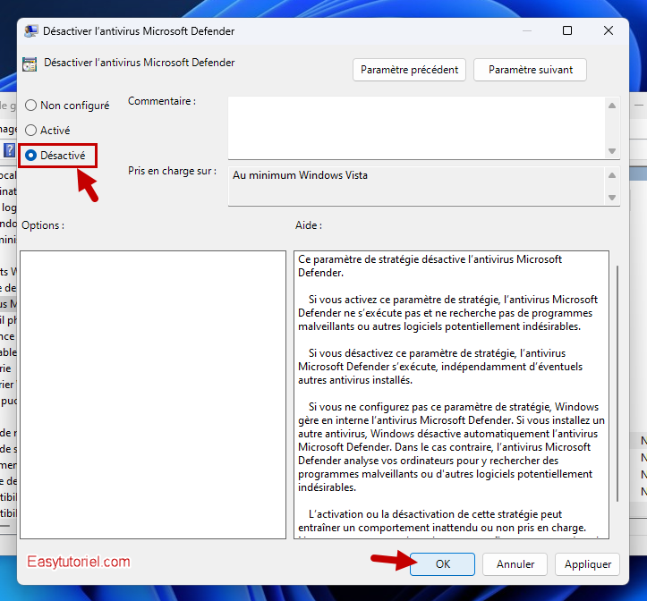 Votre administrateur IT a limite acces 11 desactive