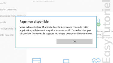 erreur votre administrateur IT a limite l acces solution