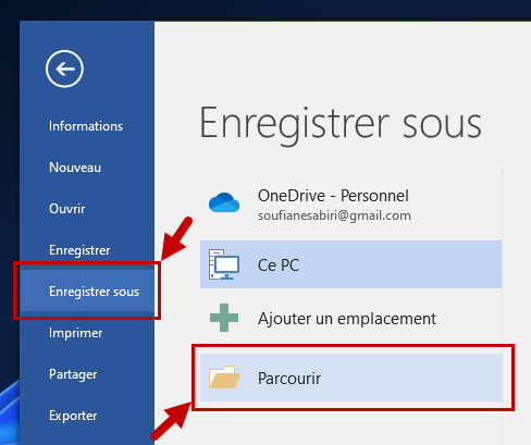 exporter image word excel powerpoint 11 enregistrer sous parcourir