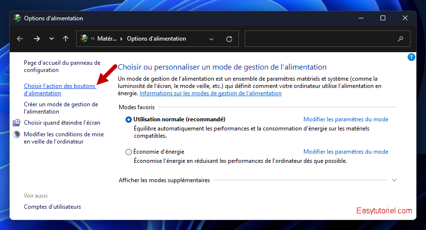 pc eteint tout seul 12 choisir action bouton alimentation