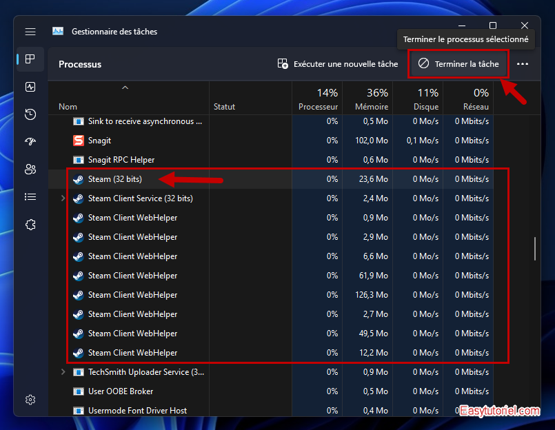 steam ne se lance pas 2 terminer les taches steam