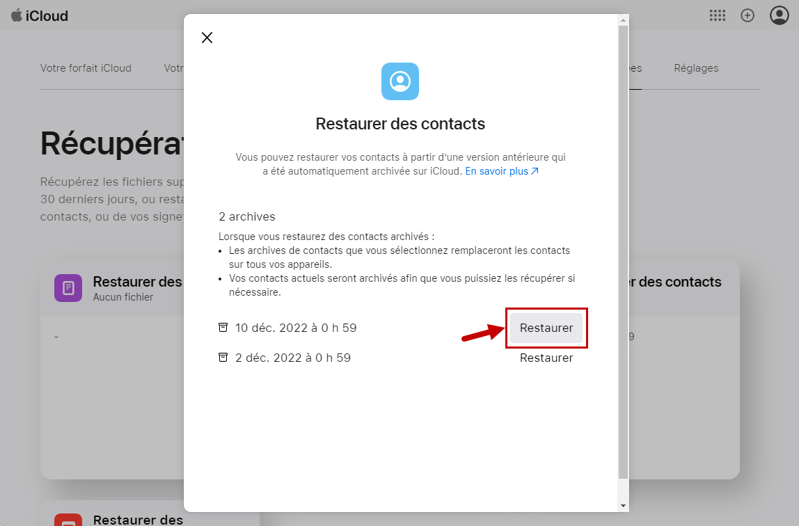 recuperer contacts ios 6