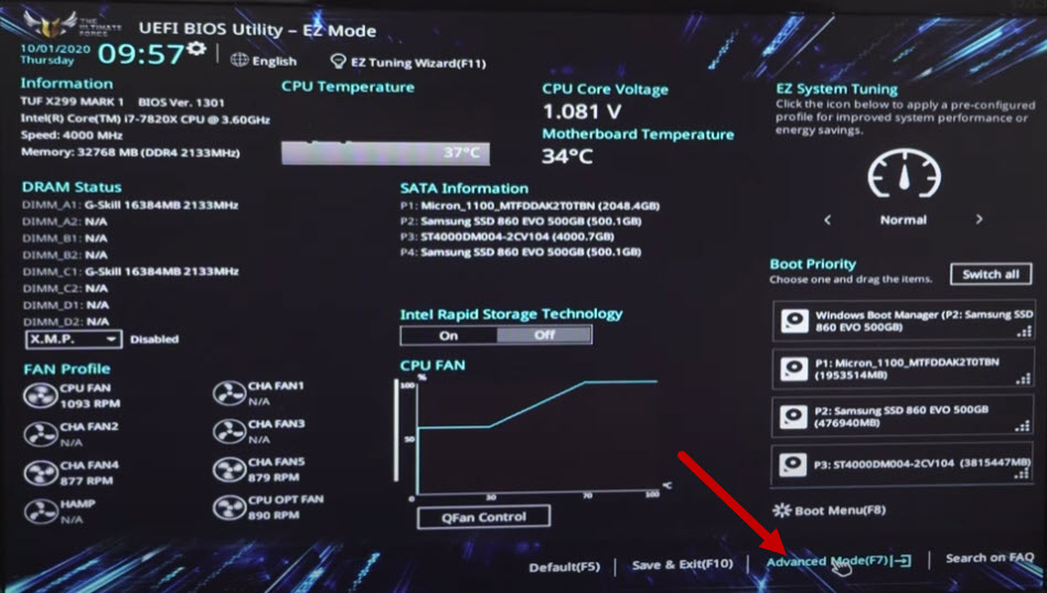 WHEA UNCORRECTABLE ERROR solution bios 5 advanced mode