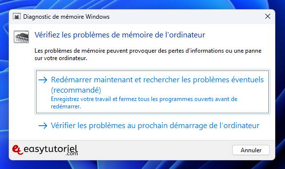 reparer erreur ecran bleu WHEA UNCORRECTABLE ERROR 5 diagnostic memoire ram