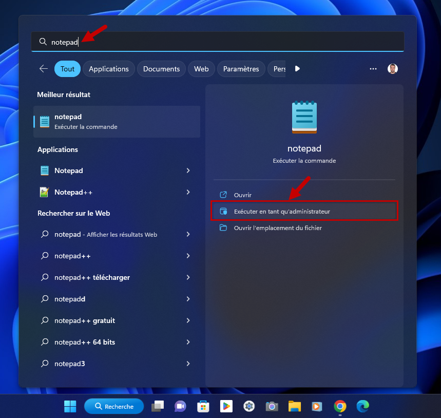 bloquer site web hosts windows 1 notepad bloc notes