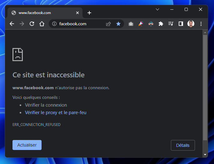 bloquer site web hosts windows 6 facebook bloque