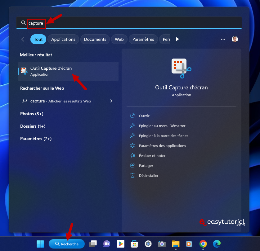 capture ecran windows 11 2 outil capture d ecran demarrer