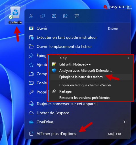 epingler a la barre des taches