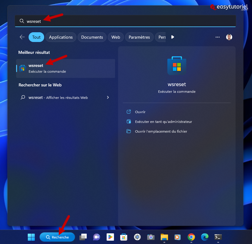 microsoft store telechargement bloque 4 wsreset