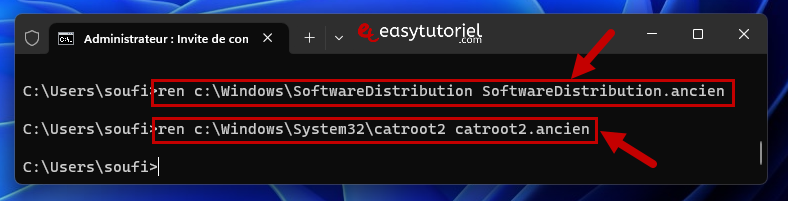 microsoft store telechargement bloque 8 renommer dossiers softwaredistribution system32 catroot2
