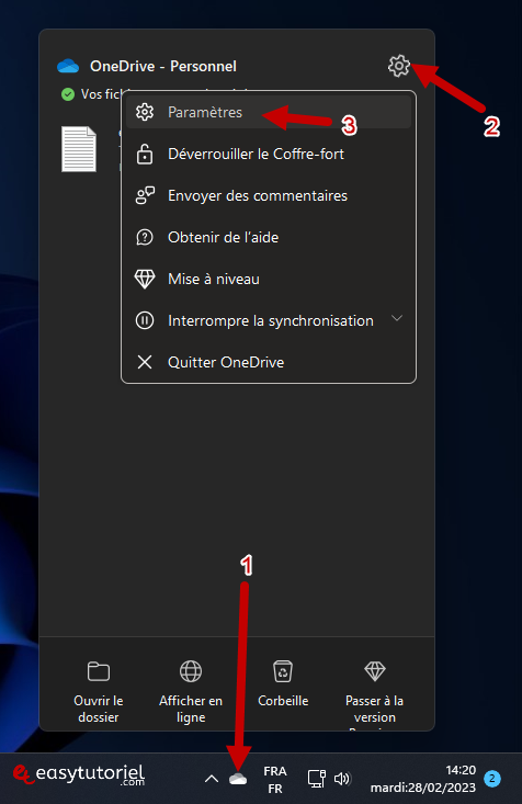 onedrive 3 parametres