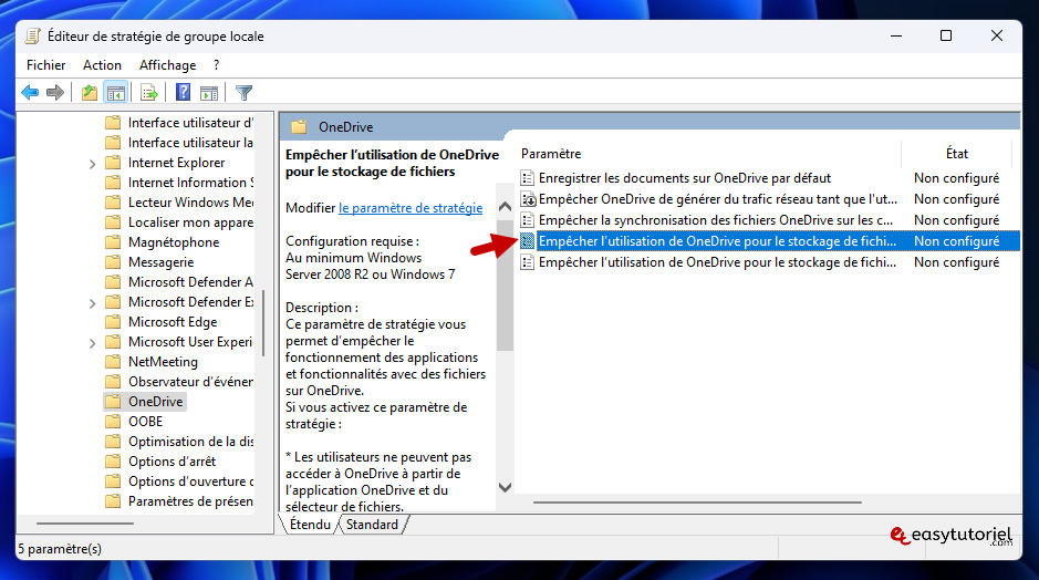 onedrive 7 desactiver onedrive