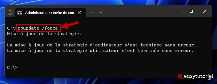 onedrive 9 gpupdate force cmd