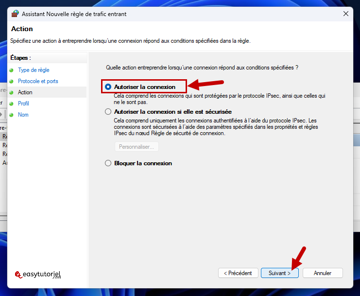 ouvrir port windows 5 autoriser la