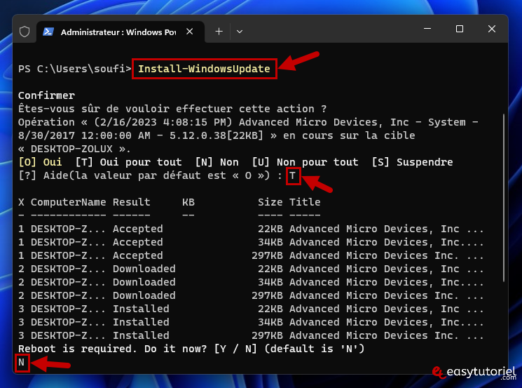 powershell windows update 5 install windowsupdate