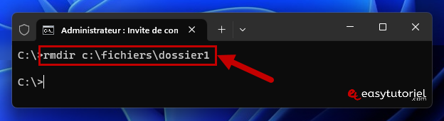 supprimer dossier cmd 2 rmdir