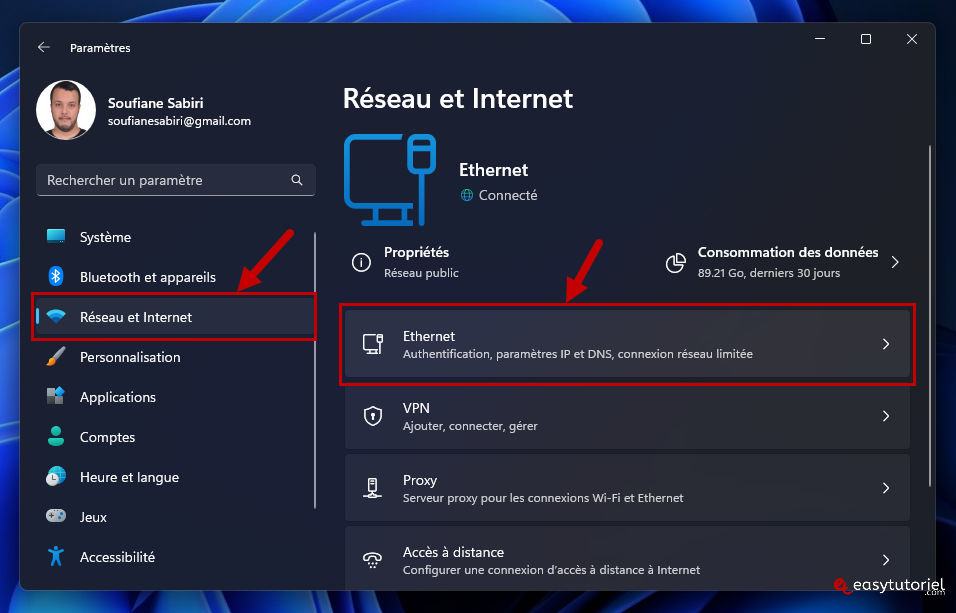 windows update 7 reseau et internet ethernet wi fi