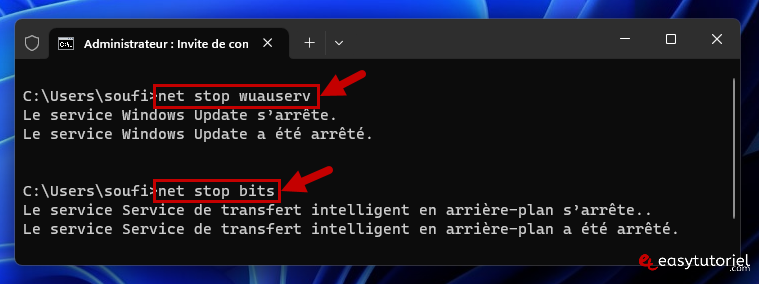 windows update 9 net stop wuauserv bits