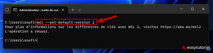 wsl set default version 2 cmd