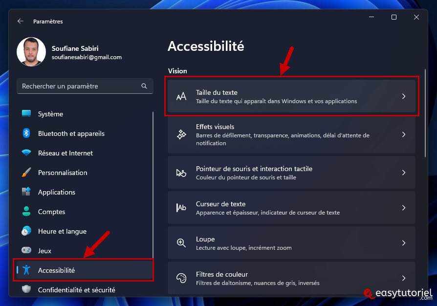 augmenter taille police windows 11 2 accessibilite parametres