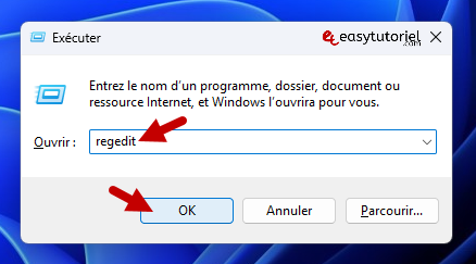 executer regedit