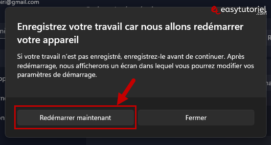 options avancees 3 redemarrer maintenant