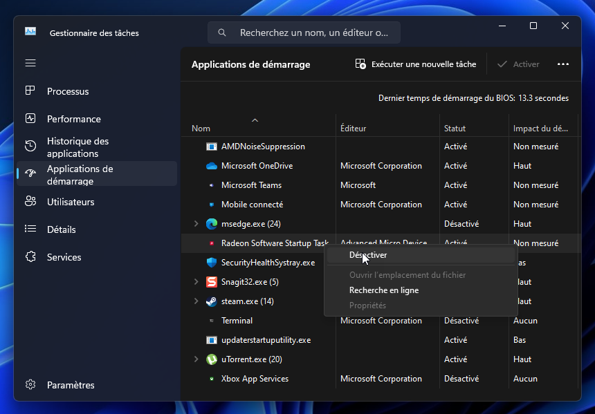 demarrage rapide 3 demarrage gestionnaire des taches
