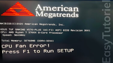 erreur CPU FAN ERROR au demarrage bios