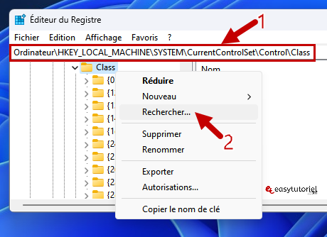 erreur code 10 windows 16 registre recherche
