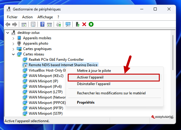 erreur code 10 windows 3 activer appareil