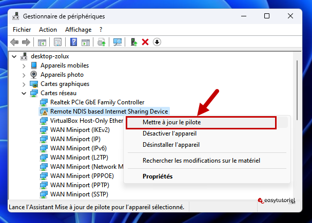 erreur code 10 windows 4 mettre a jour pilote