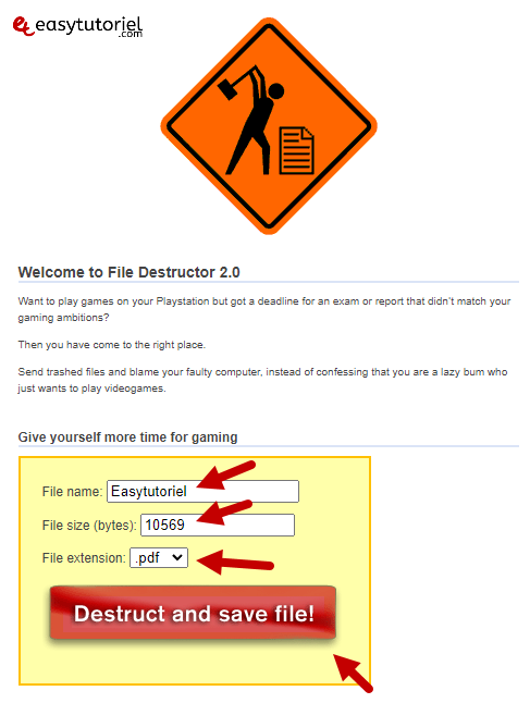file destructor fake pdf faux pdf generateur