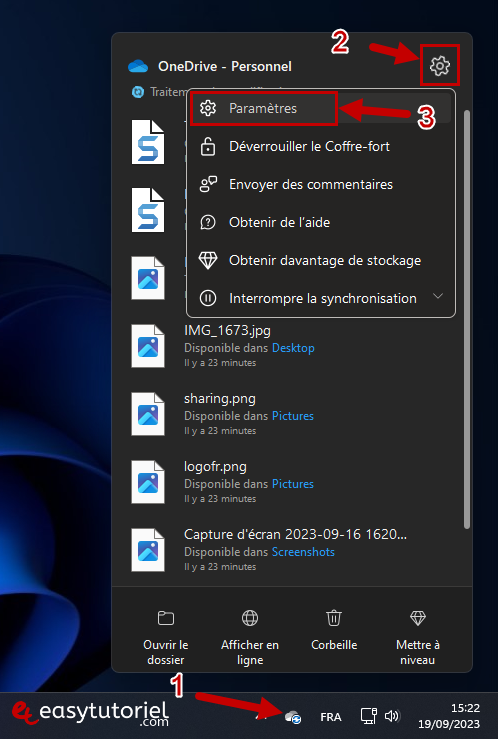forcer telechargement onedrive windows 1 parametres