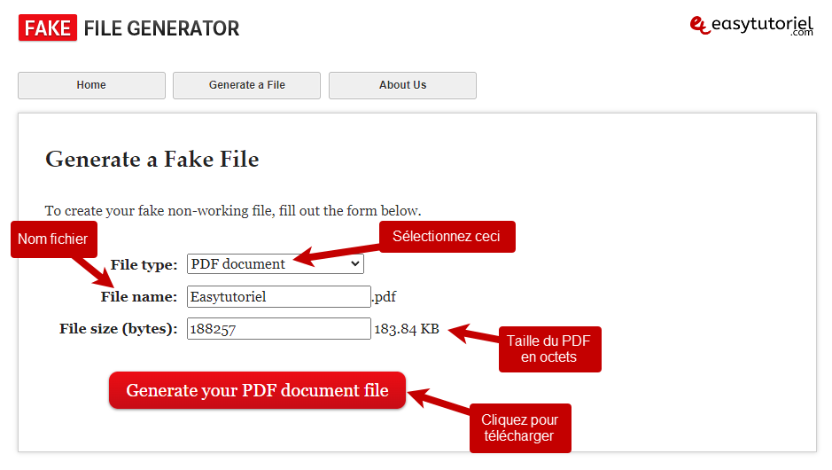 generer faux pdf fake pdf gratuit