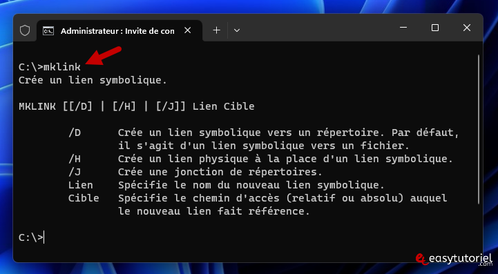lien symbolique symlink windows 1 mklink cmd