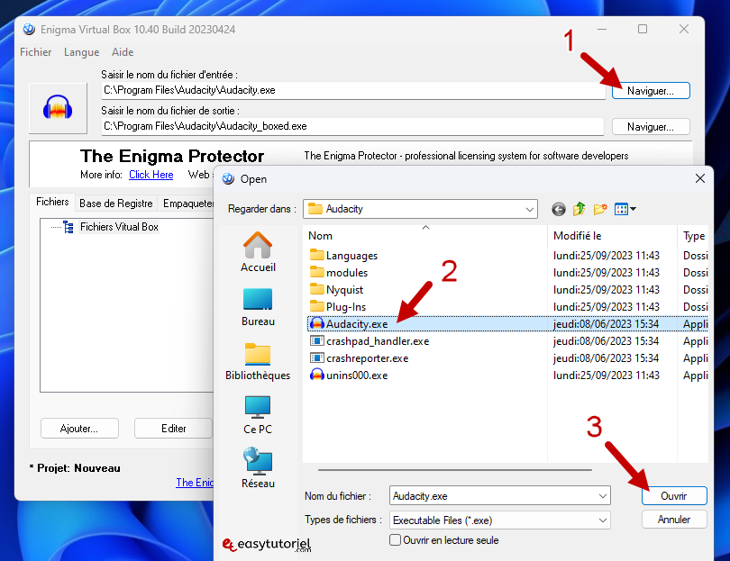 logiciel version portable windows 4 nom fichier entree audacity