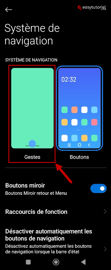 navigations gestes android 4 gestes